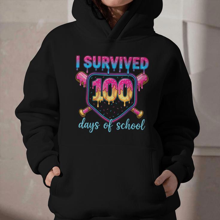 I Survived 100 Days Of School Baseball 100th Day Kids Girls Graphic Youth Hoodie I Survived 100 Days Of School Baseball 100th Day Kids Girls Graphic Youth Hoodie