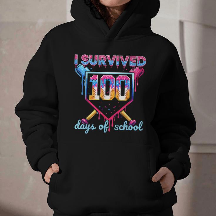 I Survived 100 Days Of School Baseball Boys Students Graphic Youth Hoodie I Survived 100 Days Of School Baseball Boys Students Graphic Youth Hoodie