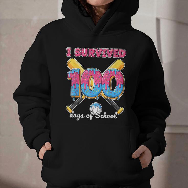 I Survived 100 Days Of School Baseball Cream Drip Boys Graphic Youth Hoodie