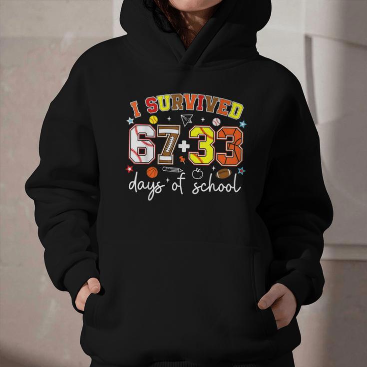 I Survived 6733 Days Baseball Football Basketball 100 Days Graphic Youth Hoodie