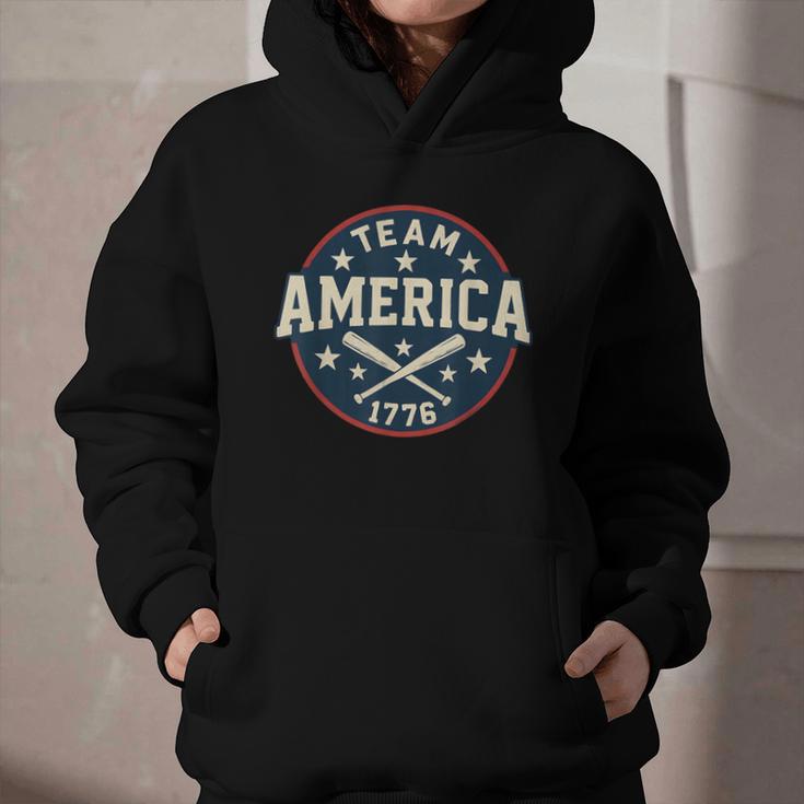 Team America 1776 4th Of July Patriotic Baseball Graphic Youth Hoodie Team America 1776 4th Of July Patriotic Baseball Graphic Youth Hoodie