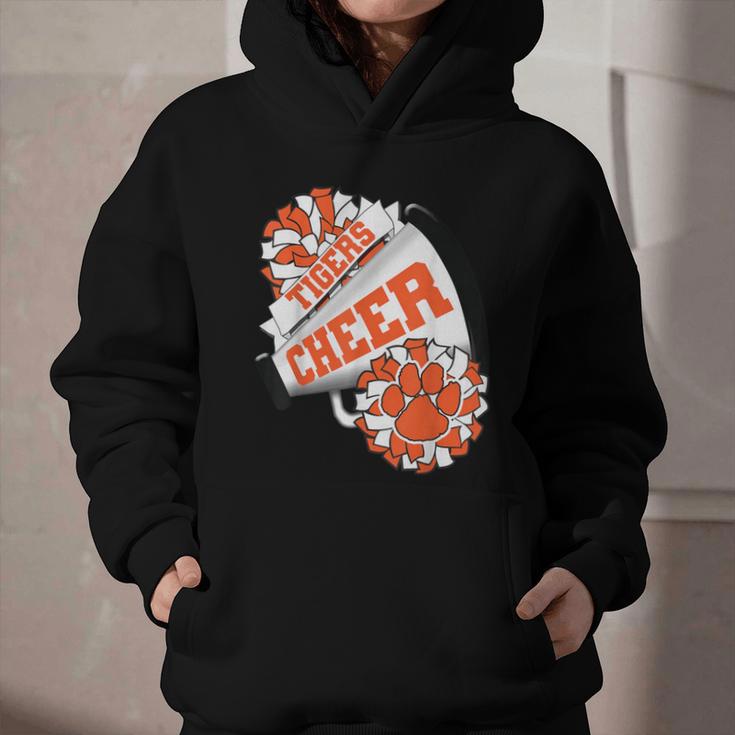 Tigers Cheerleading Back To School Cheer Team Spirit Orange Graphic Youth Hoodie Tigers Cheerleading Back To School Cheer Team Spirit Orange Graphic Youth Hoodie