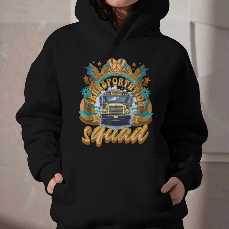 Transportation Squad Retro Bus Aide Back To School Matching Graphic Youth Hoodie