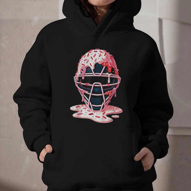 Valentine Baseball Catcher Mask Ice Cream Drip Tee For Boys Graphic Youth Hoodie