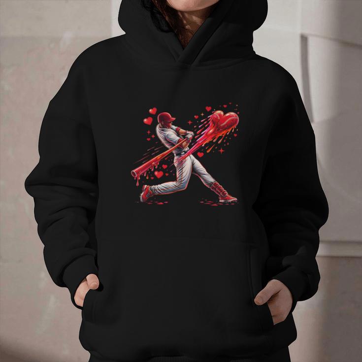 Valentine Baseball Player Drip Graphic Youth Hoodie Valentine Baseball Player Drip Graphic Youth Hoodie
