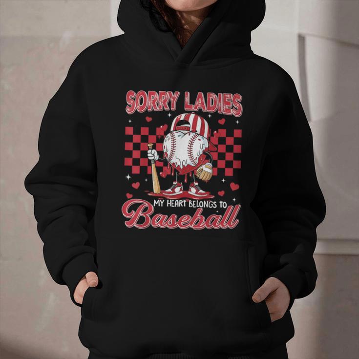 Valentine My Heart Belongs Baseball Lover Boy Men Graphic Youth Hoodie