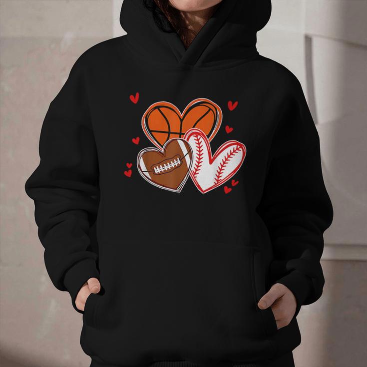 Valentines Baseball Basketball Football Heart Boy Men Graphic Youth Hoodie Valentines Baseball Basketball Football Heart Boy Men Graphic Youth Hoodie