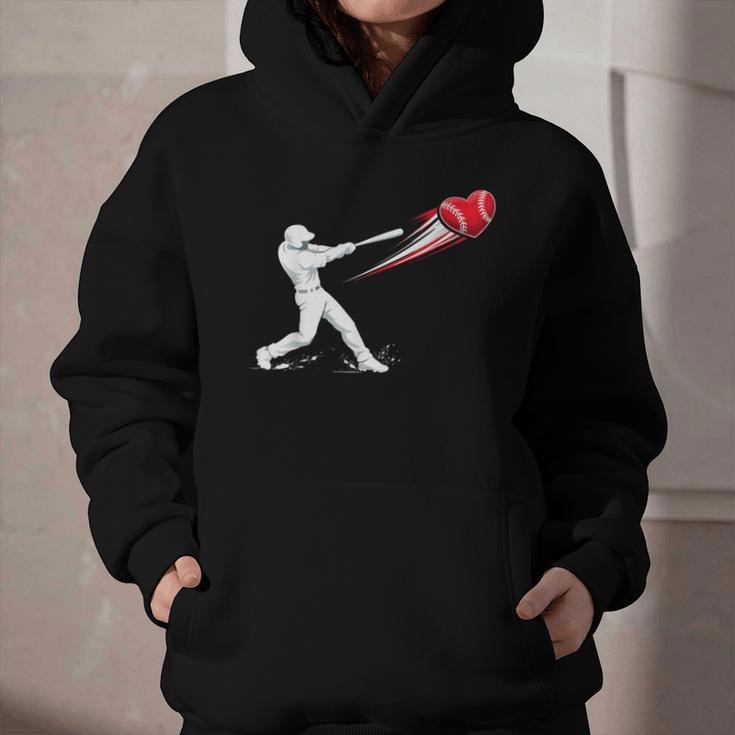 Valentines Day Baseball Batter Silhouette Heart Graphic Youth Hoodie Valentines Day Baseball Batter Silhouette Heart Graphic Youth Hoodie
