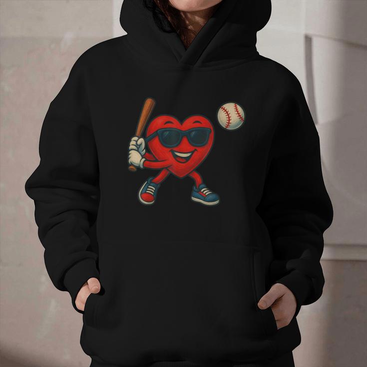 Valentines Day Baseball Red Heart Love Boys Kids Tee Graphic Youth Hoodie
