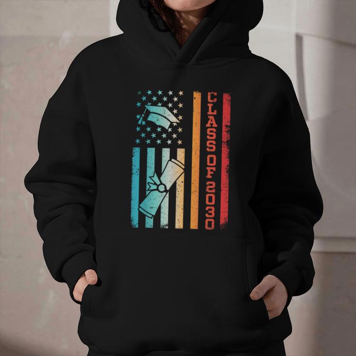 Vintage Class Of 2030 Graduation Back To School USA Flag Graphic Youth Hoodie Vintage Class Of 2030 Graduation Back To School USA Flag Graphic Youth Hoodie