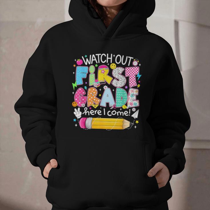 Watch Out First Grade Here I Come Back To School Boy Kids Graphic Youth Hoodie Watch Out First Grade Here I Come Back To School Boy Kids Graphic Youth Hoodie