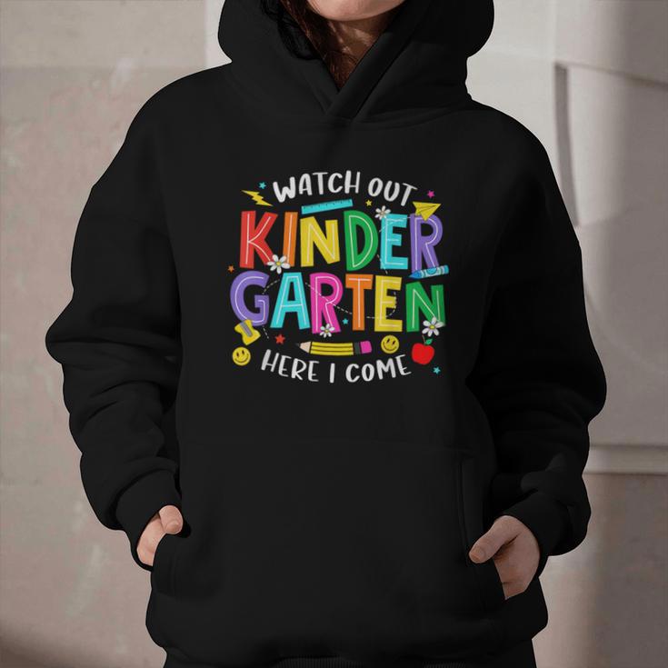 Watch Out Kindergarten Here I Come Kinder Back To School Kid Graphic Youth Hoodie Watch Out Kindergarten Here I Come Kinder Back To School Kid Graphic Youth Hoodie