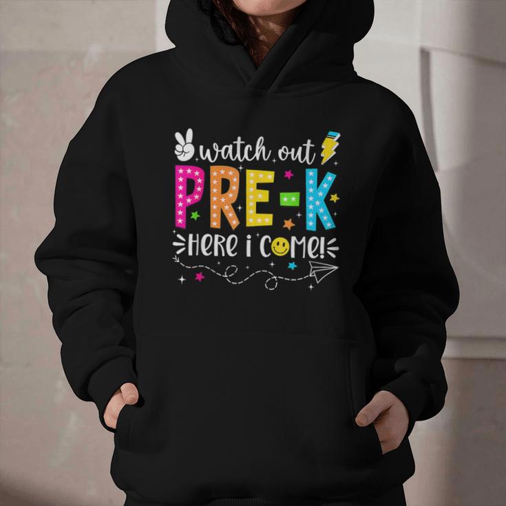 Watch Out Pre-K Here I Come Back To School Boys Girls Kids Graphic Youth Hoodie Watch Out Pre-K Here I Come Back To School Boys Girls Kids Graphic Youth Hoodie