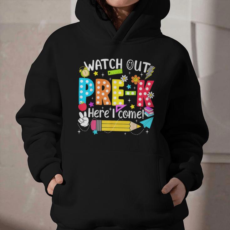 Watch Out Pre-K Here I Come Kinder Back To School Pre-K Kids Graphic Youth Hoodie Watch Out Pre-K Here I Come Kinder Back To School Pre-K Kids Graphic Youth Hoodie