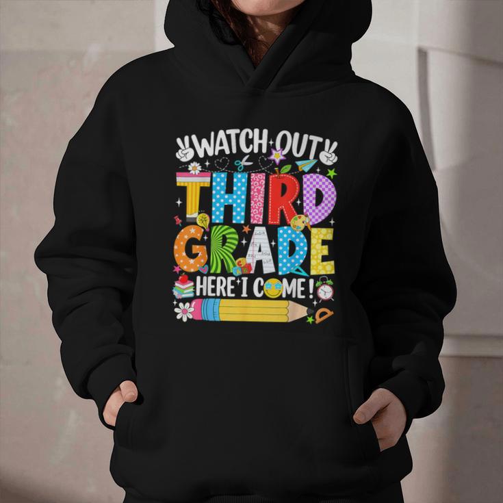 Watch Out Third Grade Here I Come Back To School Girls Kids Graphic Youth Hoodie Watch Out Third Grade Here I Come Back To School Girls Kids Graphic Youth Hoodie