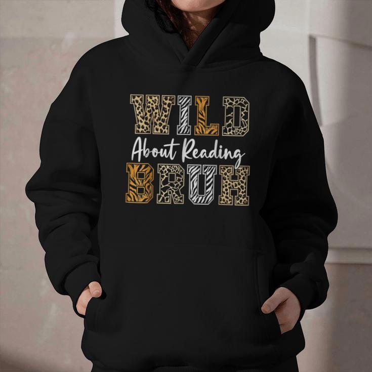 Wild About Reading Kid Love Wild Animal Books Back To School Graphic Youth Hoodie