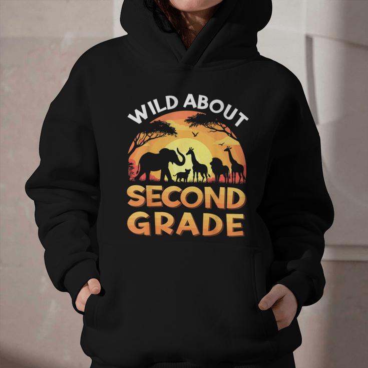 Wild About Second Grade Zoo Animals Back To School Safari Graphic Youth Hoodie Wild About Second Grade Zoo Animals Back To School Safari Graphic Youth Hoodie