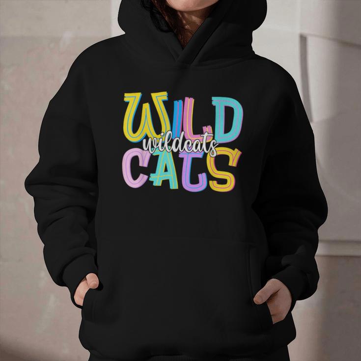 Wildcats School Spirit Groovy Back To School Girls Graphic Youth Hoodie
