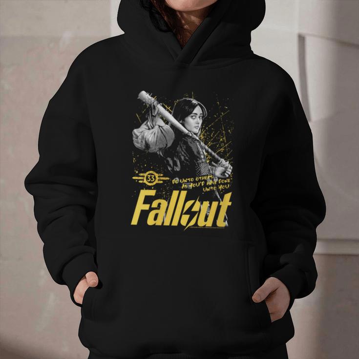 Women's Fallout TV Series Lucy Do Unto Others Baseball Bat Gamer Graphic Youth Hoodie Women's Fallout TV Series Lucy Do Unto Others Baseball Bat Gamer Graphic Youth Hoodie