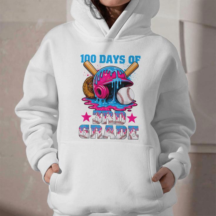 100 Days Of 3rd Grade Baseball 100th Day Of School Boys Kids Graphic Youth Hoodie