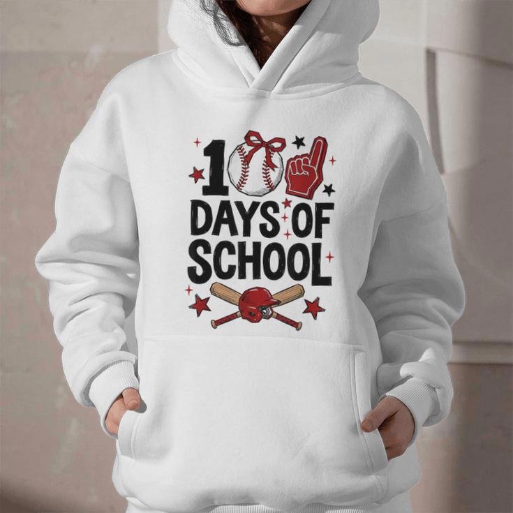 100 Days Of School Coquette Bow Baseball 100th Day Girl Kid Graphic Youth Hoodie
