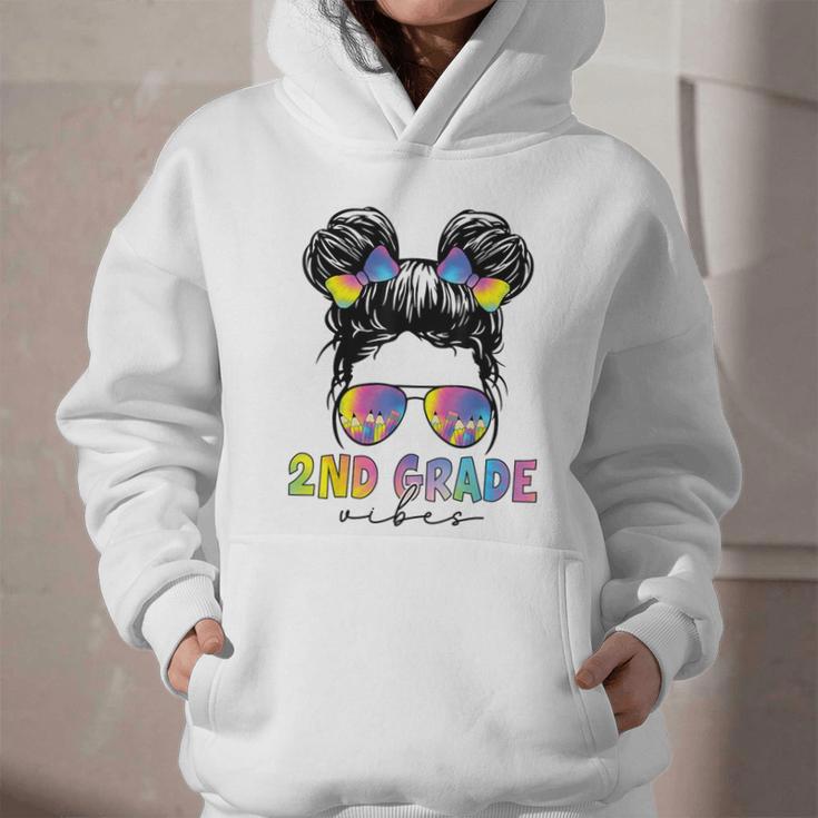 2nd Grade Vibes Messy Hair Bun Girl Back To School First Day Graphic Youth Hoodie 2nd Grade Vibes Messy Hair Bun Girl Back To School First Day Graphic Youth Hoodie