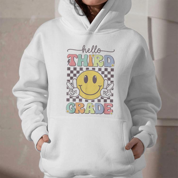 3rd Grade Team Back To School Hello Third Grade Smile Face Graphic Youth Hoodie