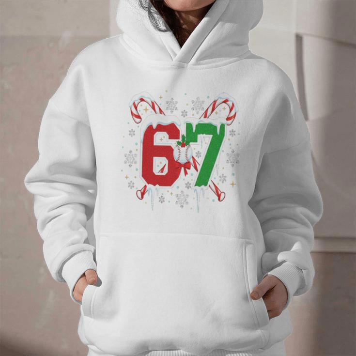 67 Baseball Christmas Candy Cane Snowflake Holiday Sports Graphic Youth Hoodie 67 Baseball Christmas Candy Cane Snowflake Holiday Sports Graphic Youth Hoodie