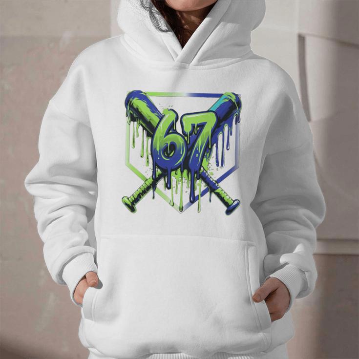 67 Baseball Drip Effect Urban Tee Style 6-7 Meme Graphic Premium Tri-Blend Graphic Youth Hoodie