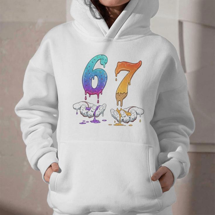 67 Meme Baseball Kids Girls Humor Number 6 7 Graphic Youth Hoodie 67 Meme Baseball Kids Girls Humor Number 6 7 Graphic Youth Hoodie
