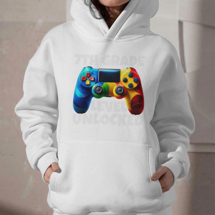 7th Grade Level Unlocked Back To School Gamer Boys Girls Graphic Youth Hoodie