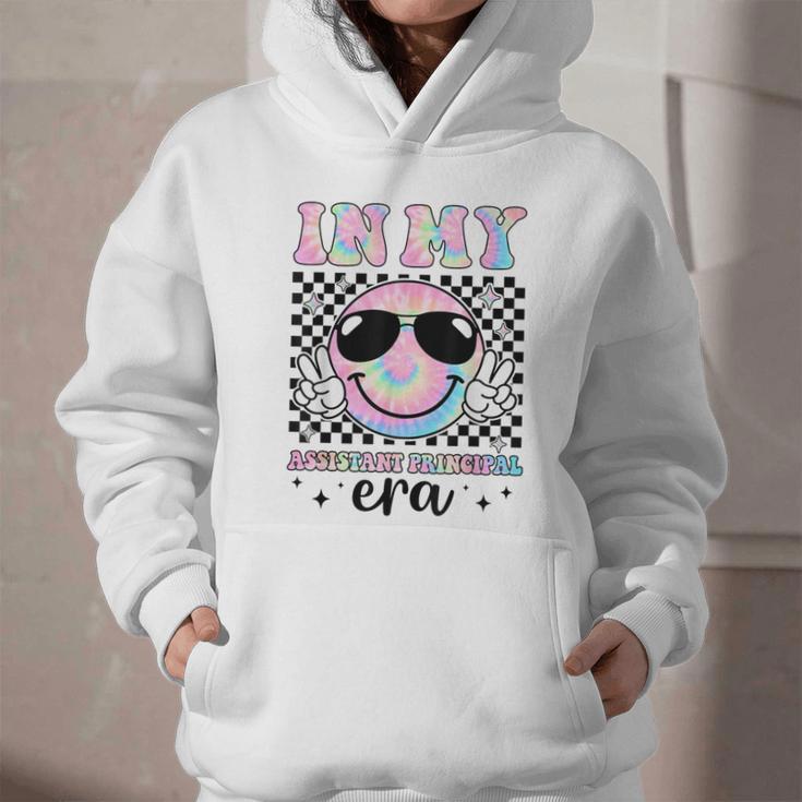 In My Assistant Principal Era Groovy Tie Dye Back To School Graphic Youth Hoodie