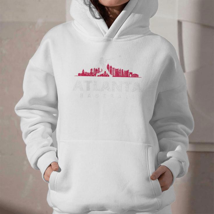 Atlanta Baseball Vintage Player Minimalist Skyline Retro Graphic Youth Hoodie Atlanta Baseball Vintage Player Minimalist Skyline Retro Graphic Youth Hoodie