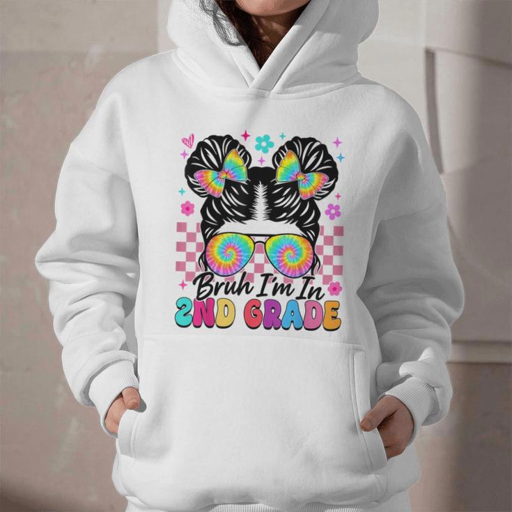 Back To School Bruh I'm In 2nd Grade Cute Girls Messy Bun Graphic Youth Hoodie Back To School Bruh I'm In 2nd Grade Cute Girls Messy Bun Graphic Youth Hoodie