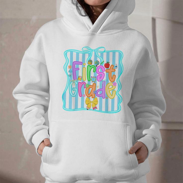 Back To School First Grade For Teen Girls Bow 1st Grade Kids Graphic Youth Hoodie Back To School First Grade For Teen Girls Bow 1st Grade Kids Graphic Youth Hoodie