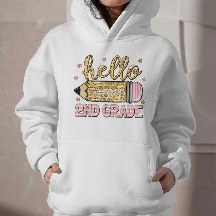 Back To School Hello Second 2nd Grade Leopard Pencil Girl Graphic Youth Hoodie Back To School Hello Second 2nd Grade Leopard Pencil Girl Graphic Youth Hoodie