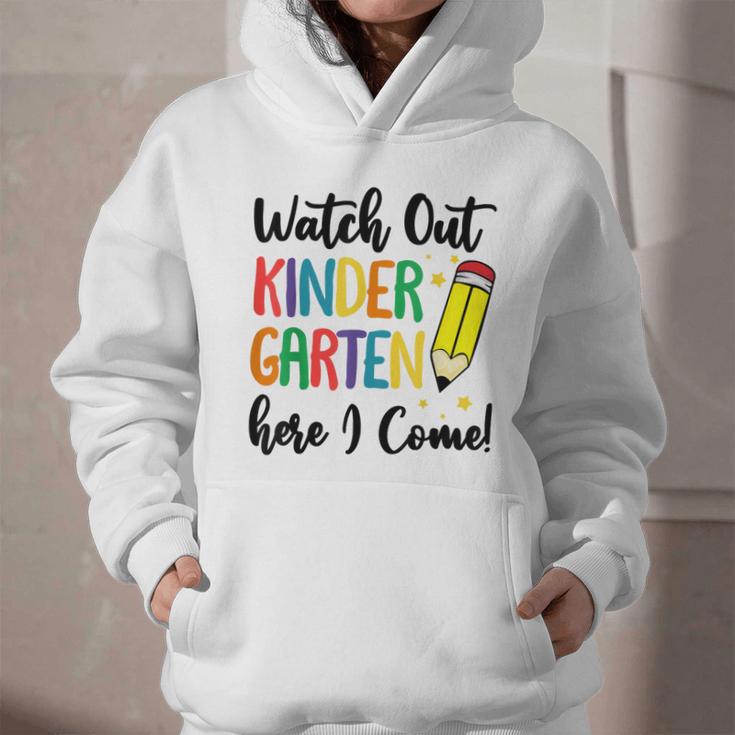 Back To School Kids Watch Out Kindergarten Here I Come Graphic Youth Hoodie Back To School Kids Watch Out Kindergarten Here I Come Graphic Youth Hoodie
