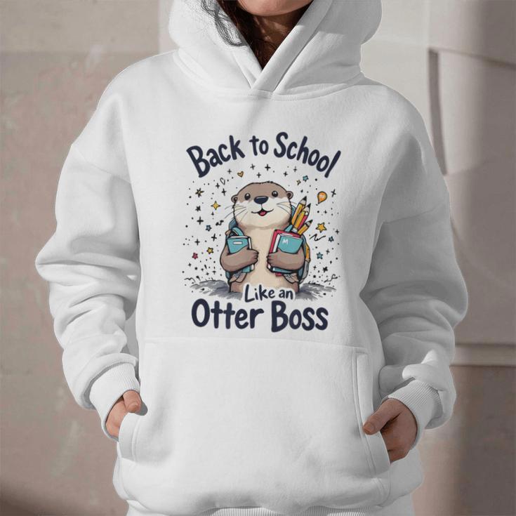 Back To School Like An Otter Boss Cute First Day Of School Graphic Youth Hoodie Back To School Like An Otter Boss Cute First Day Of School Graphic Youth Hoodie