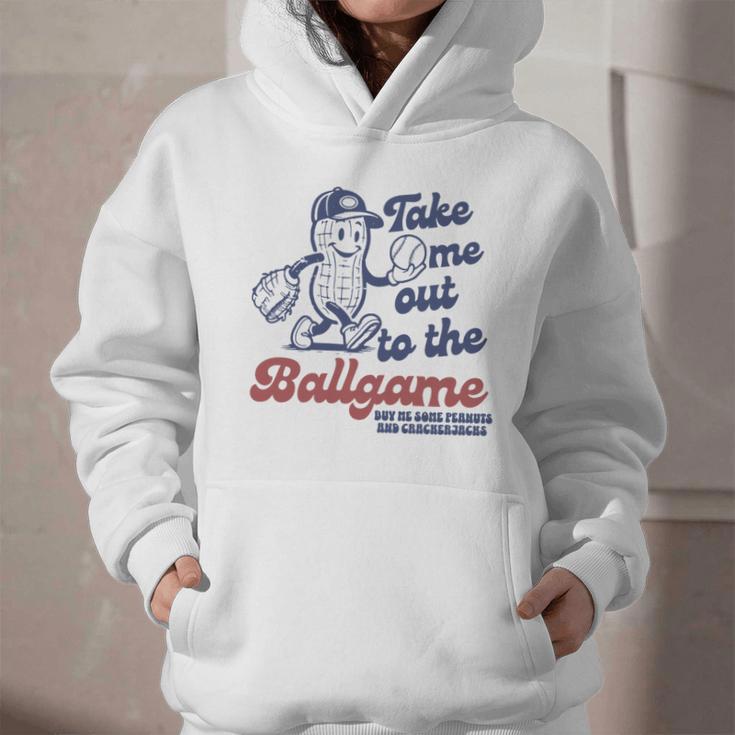 Take Me Out To The Ball Game Retro Peanuts Baseball Sports Graphic Youth Hoodie