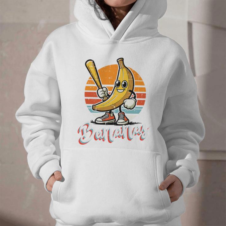 Bananas Baseball Sunset Retro Fruit Sports Boys Kids Men Premium Tri-Blend Graphic Youth Hoodie