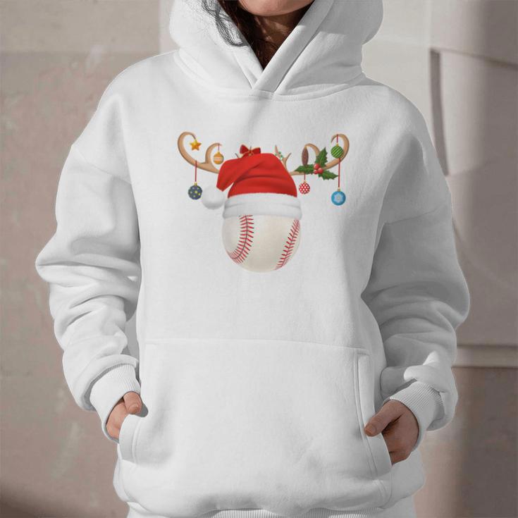 Baseball Christmas Reindeer Santa Hat Sports Player Xmas Graphic Youth Hoodie Baseball Christmas Reindeer Santa Hat Sports Player Xmas Graphic Youth Hoodie