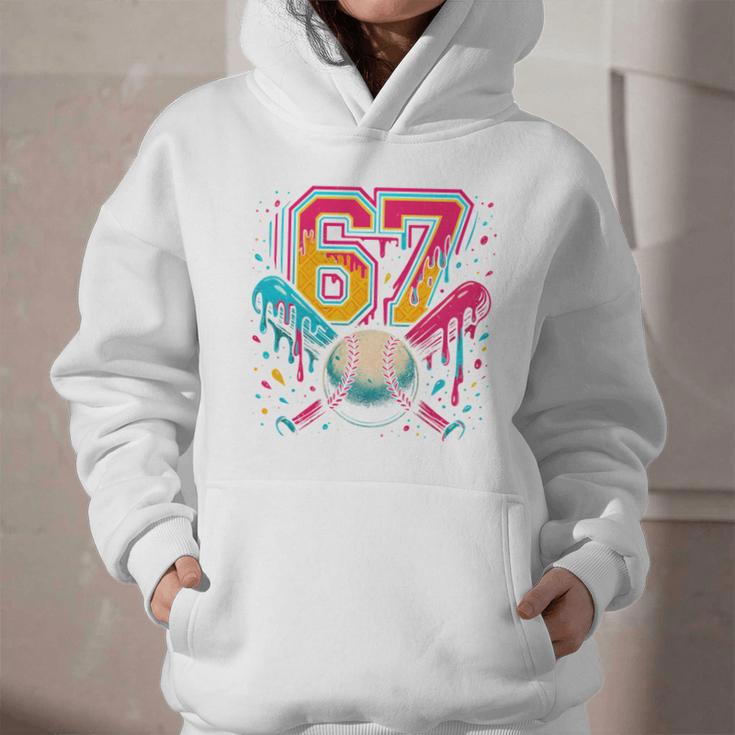 Baseball Drip 6 7 Number 67 Six Seven Meme Boys Kids Graphic Youth Hoodie