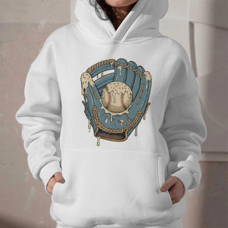 Baseball Drip Ice Cream Glove With Sprinkles And Ball Youth Premium Tri-Blend Graphic Youth Hoodie