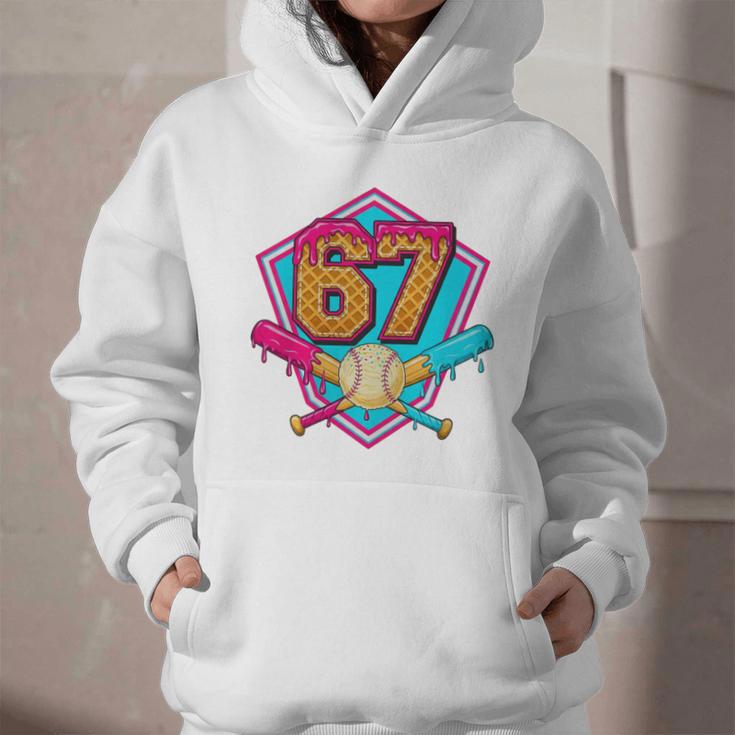 Baseball Drip Jersey Number 67 For Players & 67th Birthday Premium Tri-Blend Graphic Youth Hoodie Baseball Drip Jersey Number 67 For Players & 67th Birthday Premium Tri-Blend Graphic Youth Hoodie