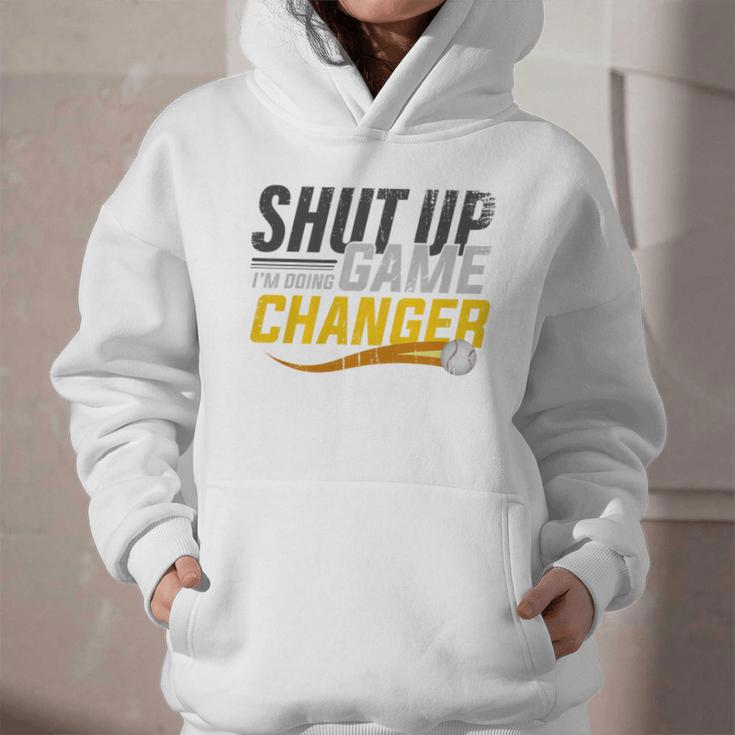 Baseball Fan Shut Up I'm Doing Game Changer Premium Tri-Blend Graphic Youth Hoodie