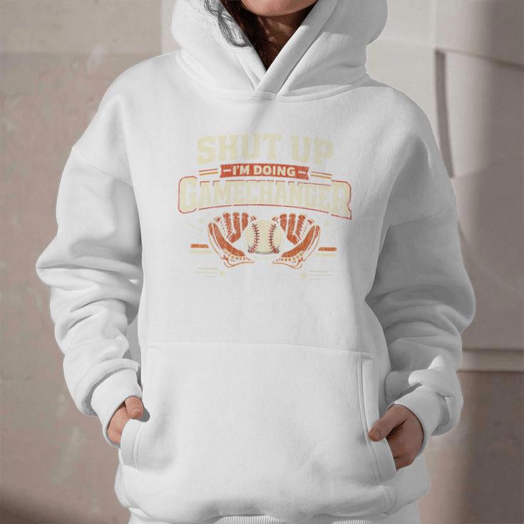 Baseball Fan Vintage Batter Shut Up I'm Doing Gamechanger Graphic Youth Hoodie Baseball Fan Vintage Batter Shut Up I'm Doing Gamechanger Graphic Youth Hoodie