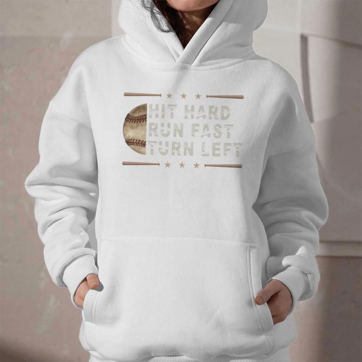 Baseball Hit Hard Run Fast Turn Left Men Boys Graphic Youth Hoodie Baseball Hit Hard Run Fast Turn Left Men Boys Graphic Youth Hoodie