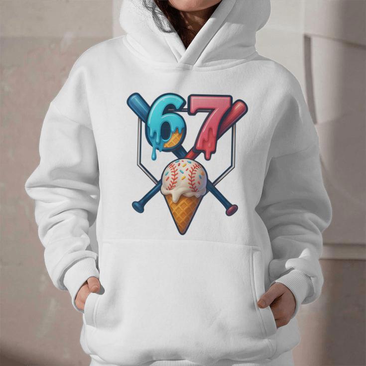 Baseball Ice Cream Drip 67 Six Seven Gen Alpha Slang Meme Graphic Youth Hoodie Baseball Ice Cream Drip 67 Six Seven Gen Alpha Slang Meme Graphic Youth Hoodie