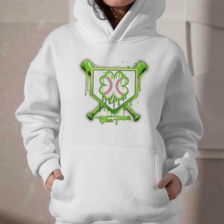 Baseball Icecream St Patrick's Day Lucky Charm Shamrock Drip Graphic Youth Hoodie Baseball Icecream St Patrick's Day Lucky Charm Shamrock Drip Graphic Youth Hoodie