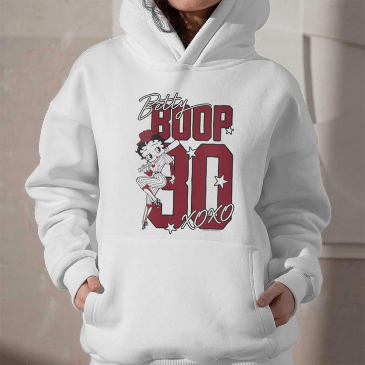 Betty Boop Baseball Logo Jersey With Stars Cute Cartoon Graphic Youth Hoodie